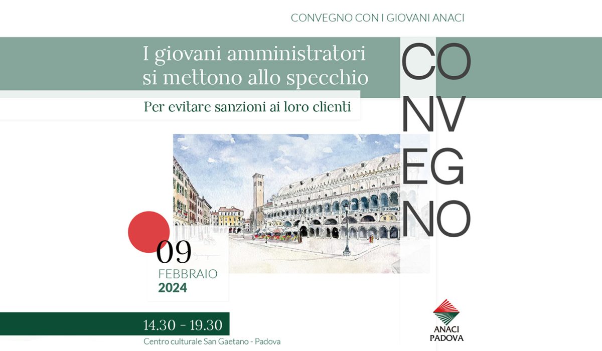 ANACI PD presenta il prossimo grande evento formativo destinato ai giovani amministratori che si terrà il 9 febbraio 2024 presso il Centro Culturale San Gaetano